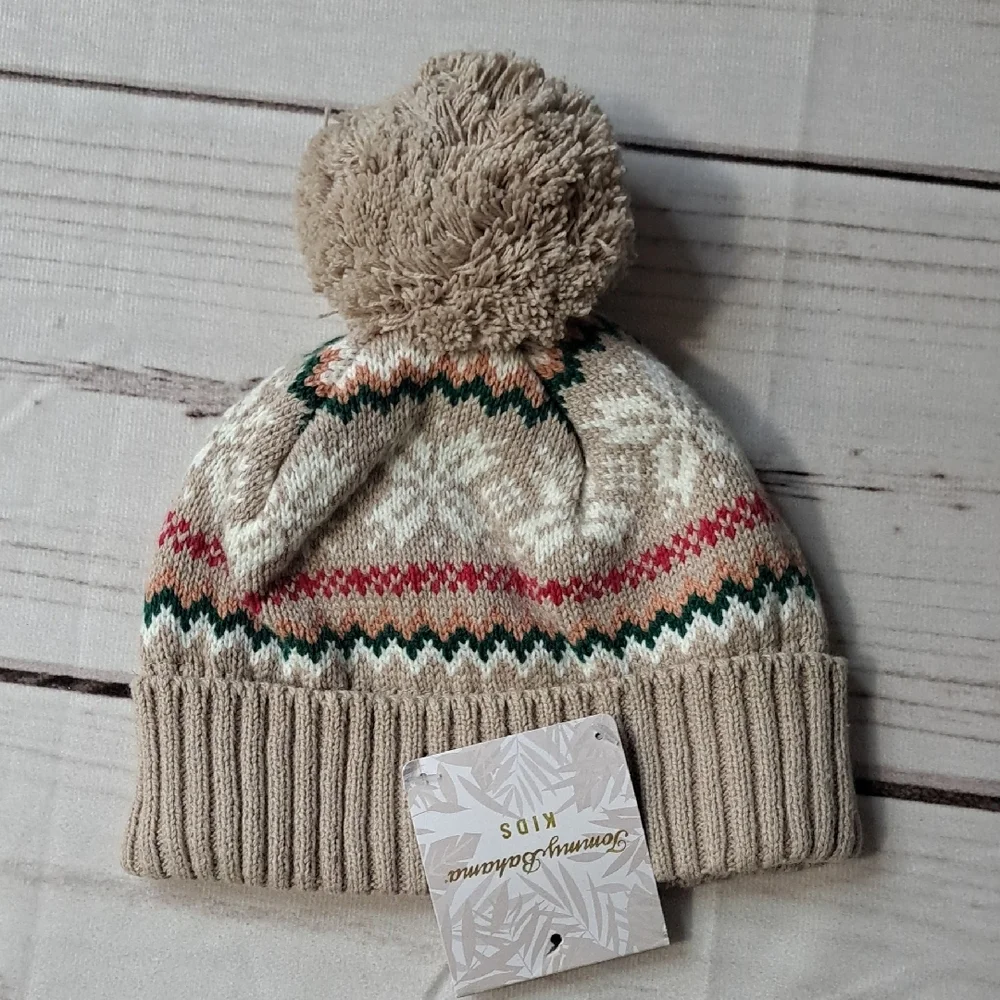 Tommy Bahama Kids Beige Knit Pom Hat 24 Months